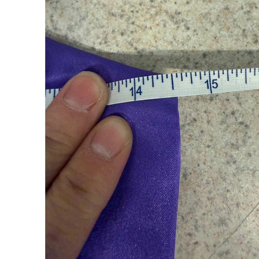Foxy Purple Satin Babydoll Dress Bow Empire Waist Party Y2K Fairy Sz M - Picture 11 of 14